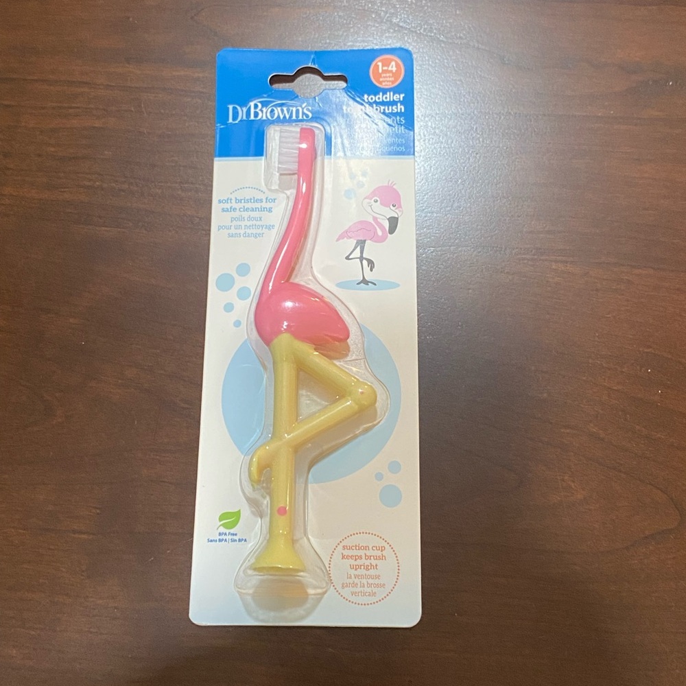 Dr. Brown's Flamingo Toddler Toothbrush - Pink